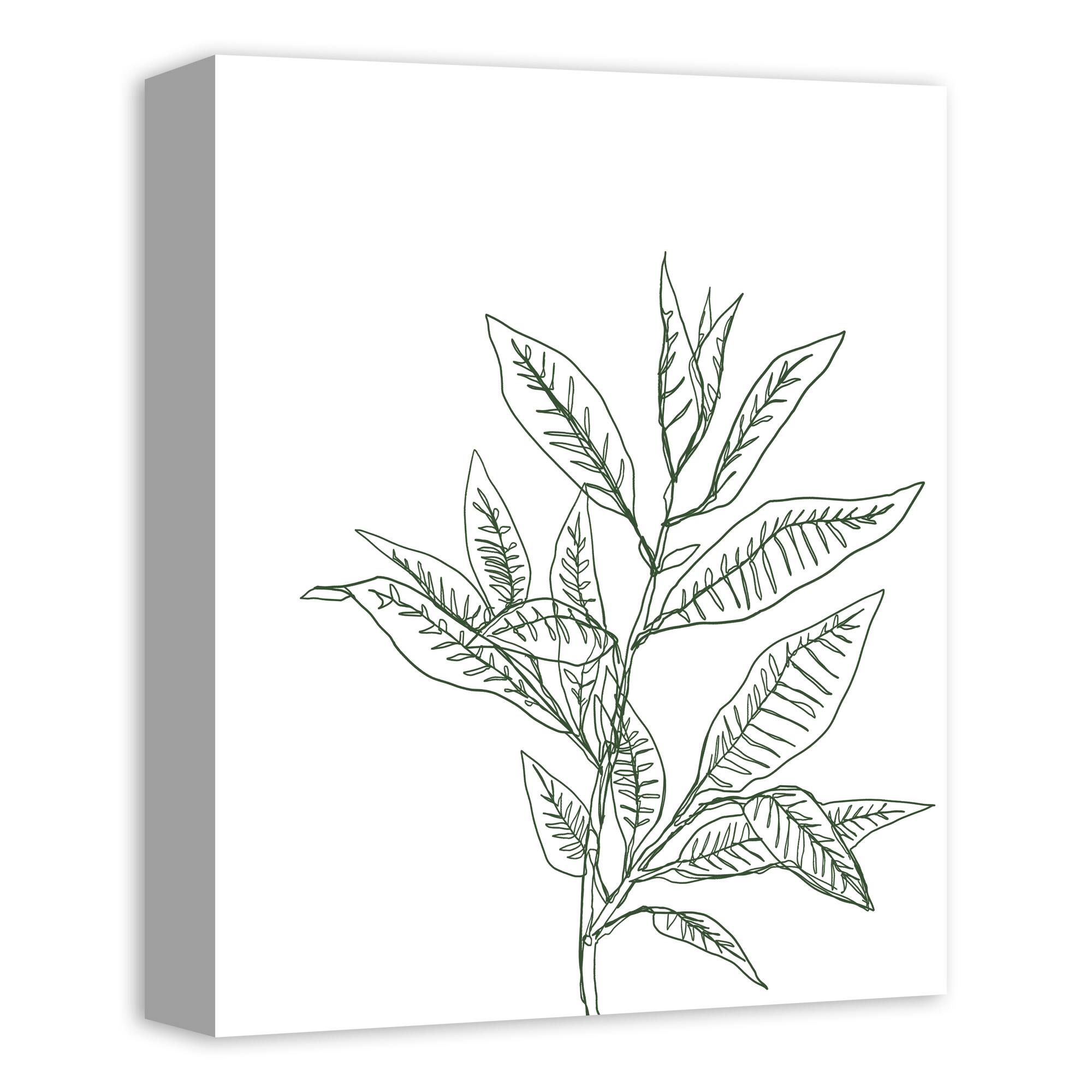 Modern Leaves 11" x 14" Canvas Wall Art